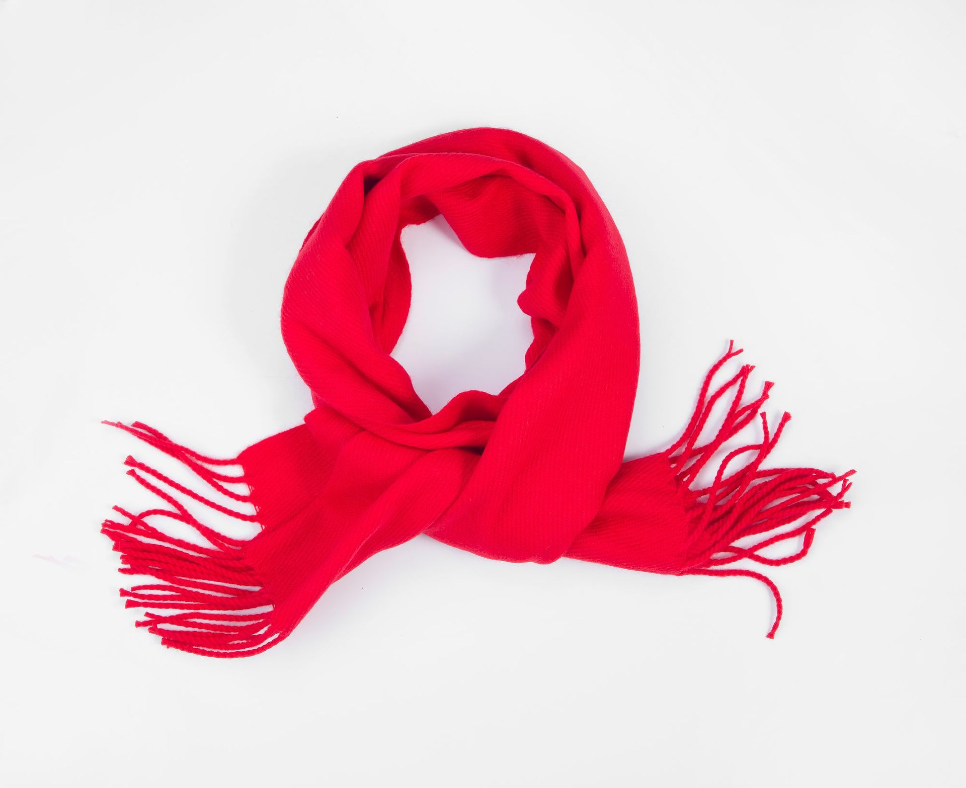 1015-1大红围巾仿羊绒围巾披肩 中国红